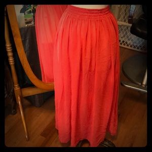 American Apparel chiffon orange maxi skirt